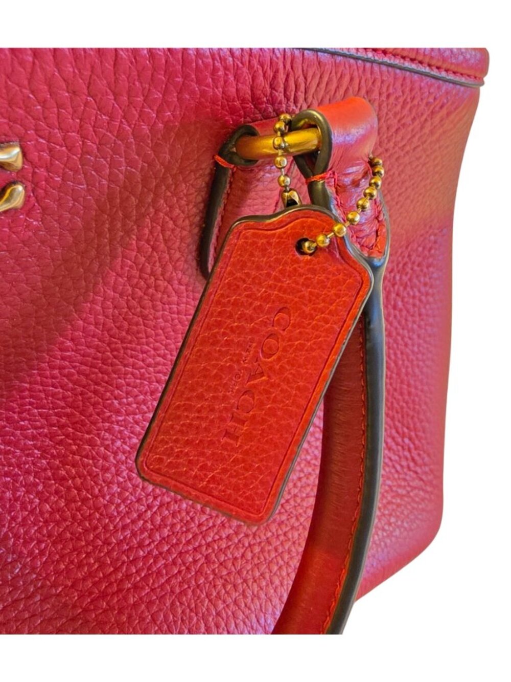 Coach Legacy Medium Carryall 28 Red Pebbled Leather Satchel Crossbody Bag - Picture 6 of 16